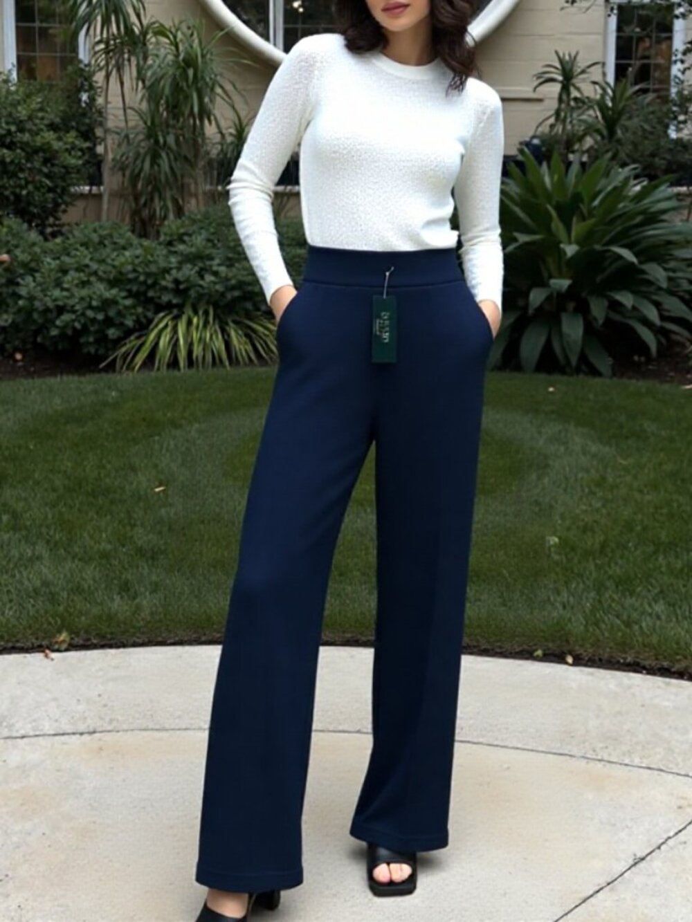 NWT Ralph Lauren petite Jersey Navy pants 88800013594